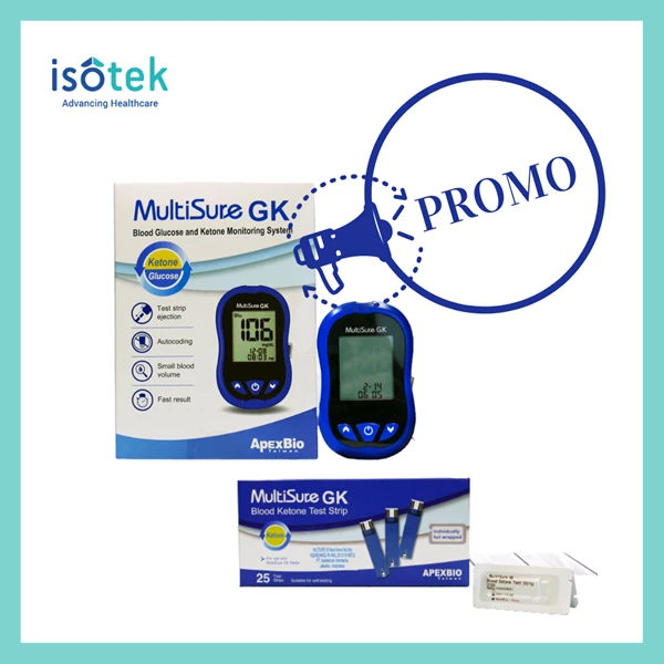 Paket Alat Cek Gula Darah MultiSure GK Blood Glucose and Ketone Meter  + Strip Test Keton